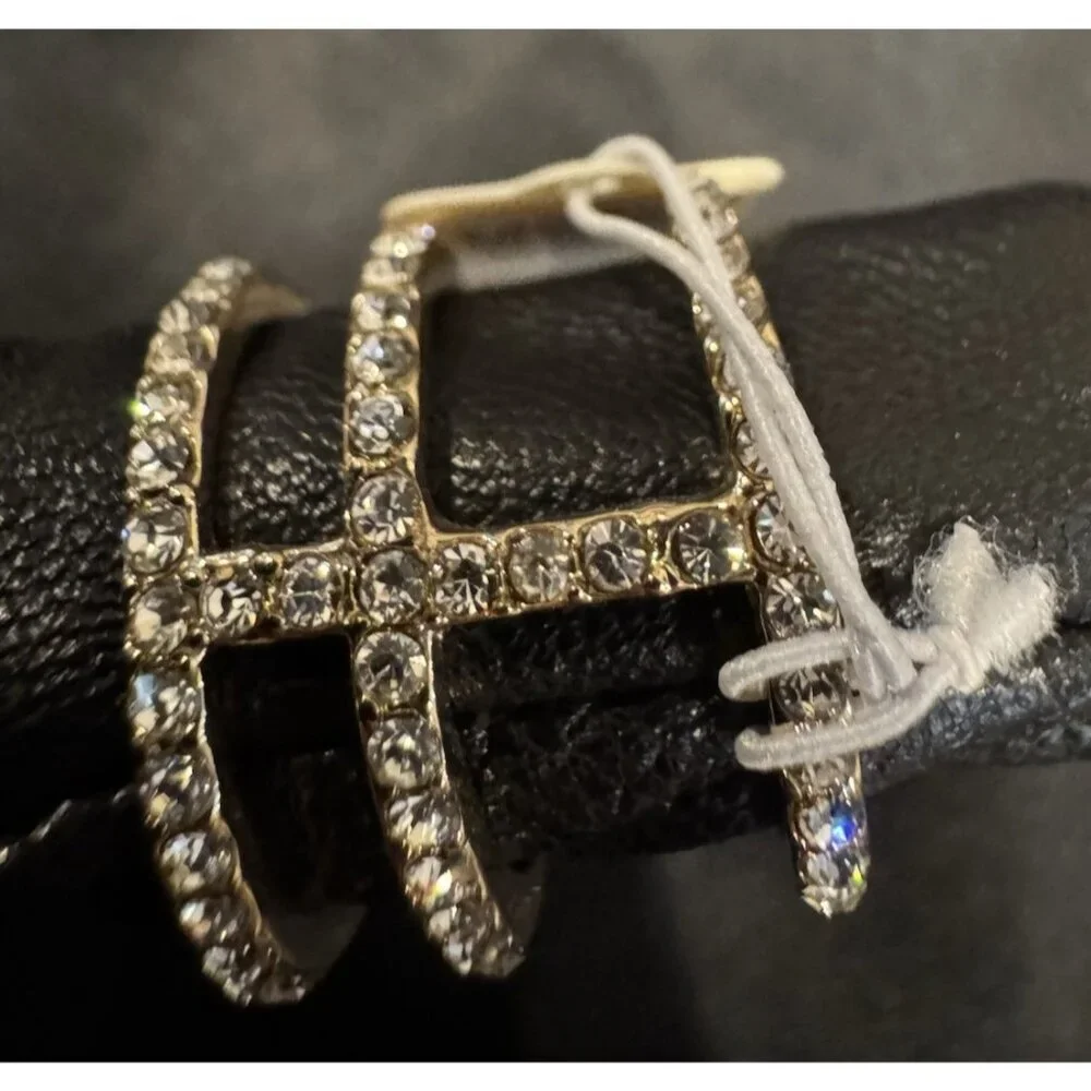 NEW AND LOVELY Fashion CZ 3 Row Stacked Ring Women 9.5